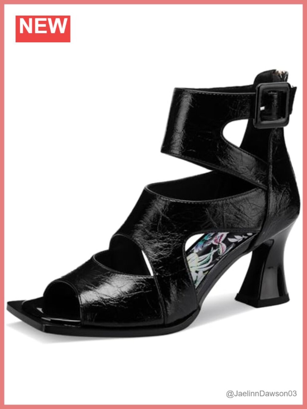 Chunky Heel Gladiator Sandals Women Strappy Peep Toe Faux Leather Block Heel